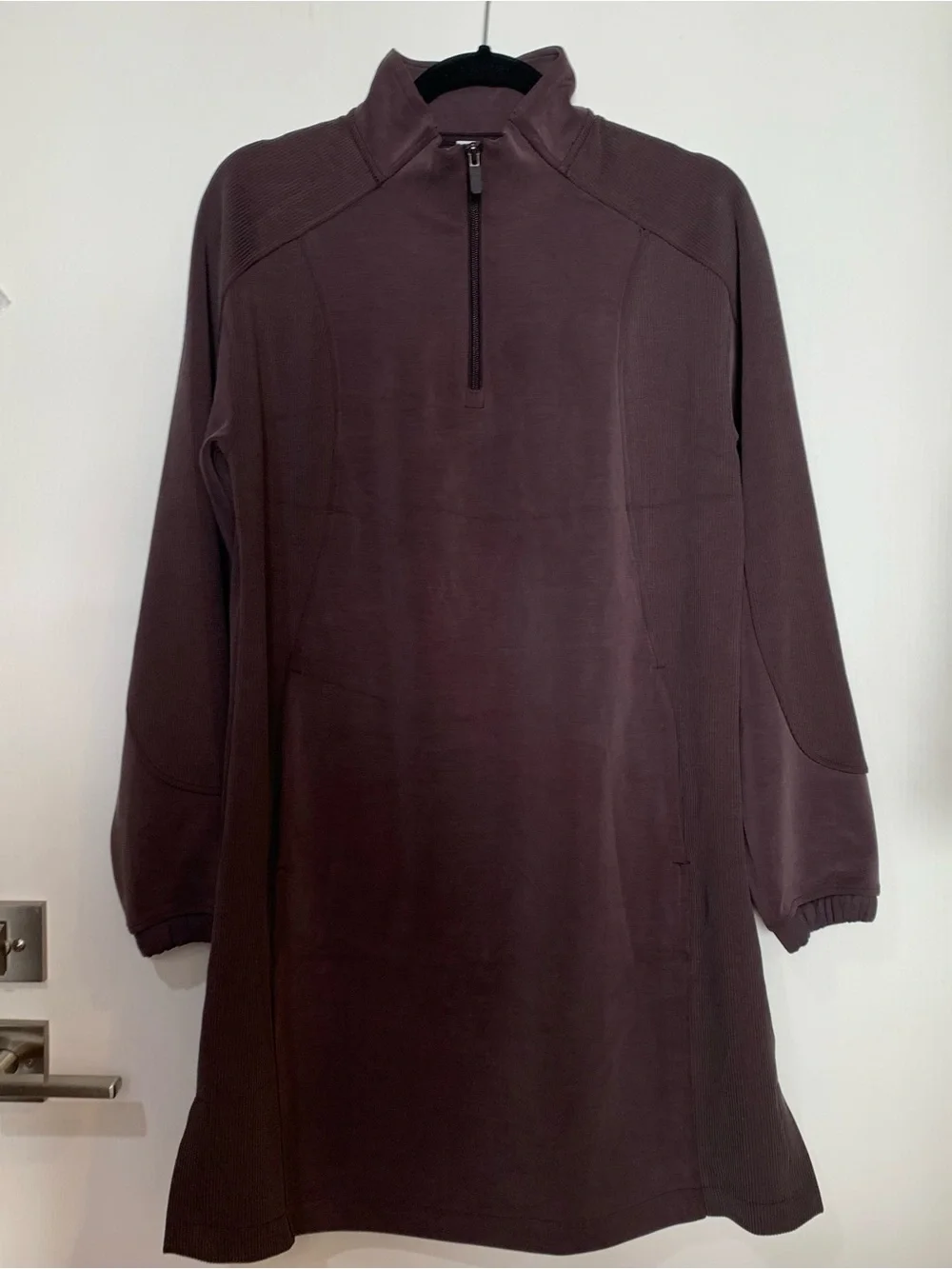 Lululemon Large Softstream Long Sleeve 1/4 Zip Tunic Dress in Espresso.